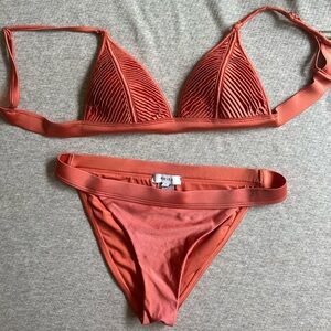 Peach color swimsuit